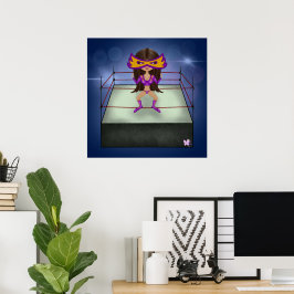 紫稲妻ブルネットluchadoraレスラー ポスター