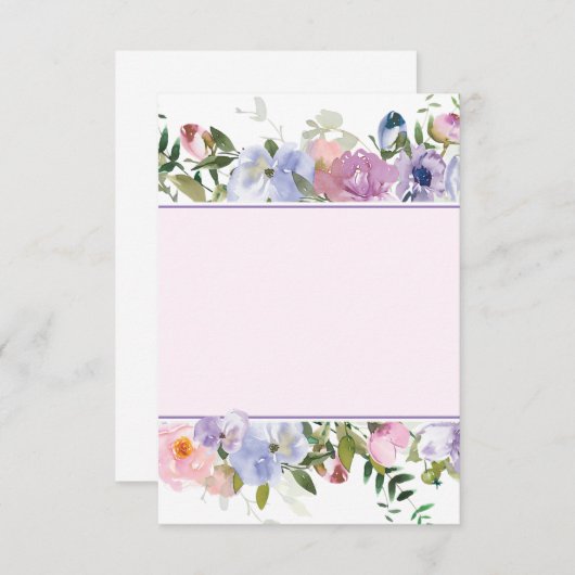 紫空白のと青の水の色の予算を結婚設ける 招待状 (正面/裏面)