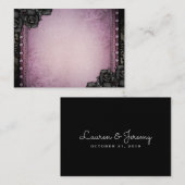 紫空白のと黒のゴシック様式のシーティングカード3.5x2.5 プレイスカード (正面/裏面)