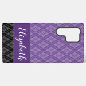 紫立エレガント日本の和柄 SAMSUNG GALAXYケース (裏面横)