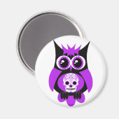 紫糖スカルフクロウ磁石 マグネット (正面/裏面)