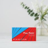 紫系統のストライプのスポーツの名刺 名刺 (スタンド正面)