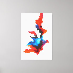 紫系統の白黒のモダンの抽象芸術の絵を描くこと キャンバスプリント