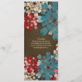 紫系統及びクリームの花のレトロの結婚式プログラム プログラム (裏面)