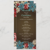 紫系統及びクリームの花のレトロの結婚式プログラム プログラム (正面/裏面)