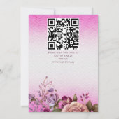 紫紅梅バラ結婚のテンプレート 招待状 (裏面)