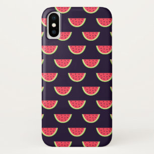 紫紋様ネオンスイカ iPhone X ケース