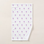 紫紙吹雪アイスクリームコーンパターン バスタオルセット (ハンドタオル)