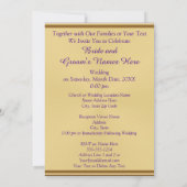 紫素晴らしと王室の金ゴールドの結婚式招待状 招待状 (裏面)