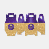 紫素晴らしと金ゴールドの優先ボックスパーソナライズされた フェイバーボックス (折り畳みなし)