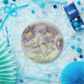 紫素晴らしの水色 ペーパープレート (パーティー)