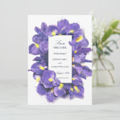 紫素晴らしアイリス水彩フローラ結婚ズ セーブザデート (スタンド正面)