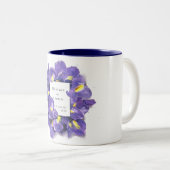 紫素晴らしアイリス水彩フローラ結婚ズ ツートーンマグカップ (正面右)
