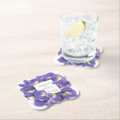 紫素晴らしアイリス水彩フローラ結婚ズ ペーパーコースター (インサイチュ)