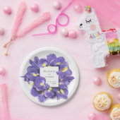 紫素晴らしアイリス水彩フローラ結婚ズ ペーパープレート (パーティー)