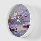 紫素晴らしカラフル花名前をカスタムする 壁時計 (傾斜)