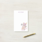 紫素晴らし角フクロウパーソナライズされたのポストイット ポストイット (デスク上)