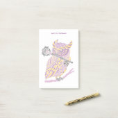 紫素晴らし角フクロウ ポストイット (デスク上)