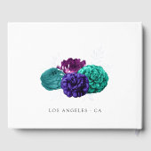 紫素朴とターコイズのフローラ結婚 ゲストブック (裏面)