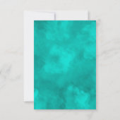 紫素朴とターコイズのフローラ結婚 出欠カード (裏面)