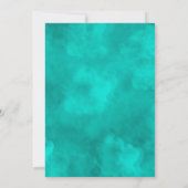 紫素朴とターコイズのフローラ結婚 招待状 (裏面)