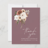 紫素朴と桃のフローラ結婚ズ サンキューカード (正面)