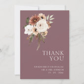 紫素朴と桃のフローラ結婚ズ サンキューカード (正面)