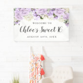 紫素朴と白のフローラ甘い16パーティー 横断幕 (インサイチュ)