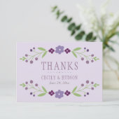 紫素朴と緑のフローラ結婚ズ サンキューカード (スタンド正面)