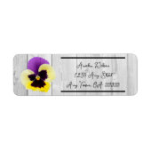 紫素朴と黄色のパンジー ラベル (正面)
