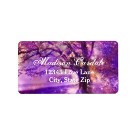 紫素朴のオーク結婚の住所 シール