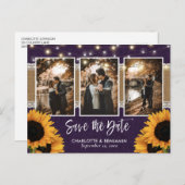 紫素朴のヒマワリの写真 案内ポストカード (正面/裏面)