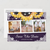 紫素朴のヒマワリの写真 案内ポストカード (正面/裏面)