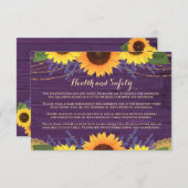 紫素朴のヒ結婚マワリの健康と安全 エンクロージャーカード (正面/裏面)