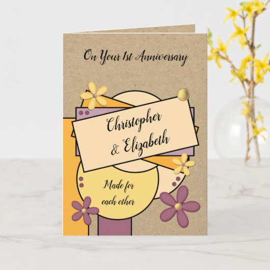 紫素朴の一周忌 カード (黄色い花)