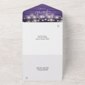 紫素朴の木の糸ライトフォトズ結婚ズ オールインワン招待状 (外側)