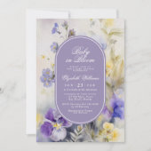紫素朴の花のベビーで開花 招待状 (正面)