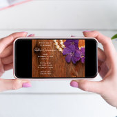 紫素朴の花の真珠キンセアニェラ 招待状