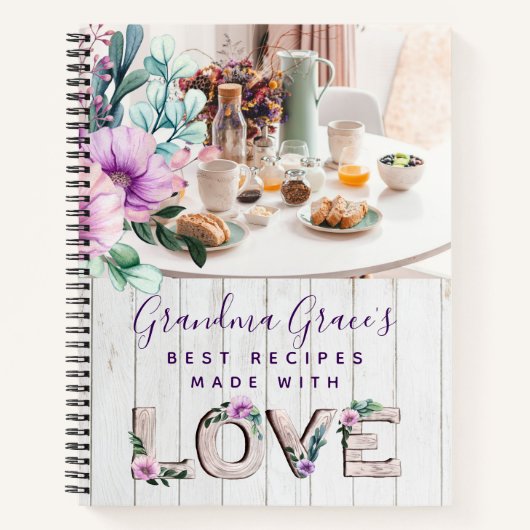 紫素朴の花レシピ本 ノートブック (正面)