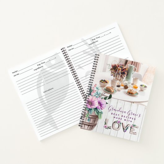 紫素朴の花レシピ本 ノートブック (内部)