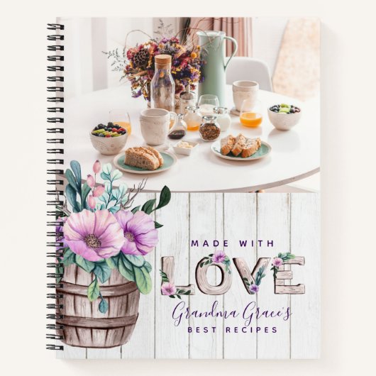 紫素朴の花レシピ本 ノートブック (正面)