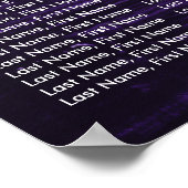 紫素朴ひまわり結婚の座席表12 ポスター (角)