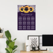 紫素朴ひまわり結婚の座席表12 ポスター (ホームオフィス)