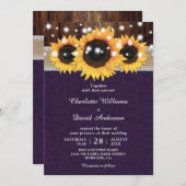 紫素朴ひま結婚わり 招待状 (正面/裏面)