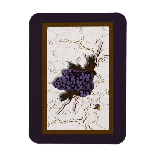 紫素朴エレガント葡萄 マグネット (縦)