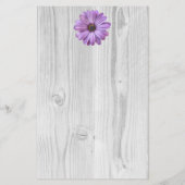 紫素朴デイジーパーソナライズされた具 便箋 (裏面)