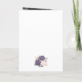 紫素朴ピンクフローラ写真母の日 カード (裏面)