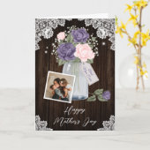 紫素朴ピンクフローラ写真母の日 カード (黄色い花)