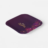 紫素朴ピンク黒金ゴールドネオン照明テーマ ペーパープレート (傾斜あり)