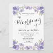 紫素朴フローラユーカリ結婚ス 招待状 (正面)